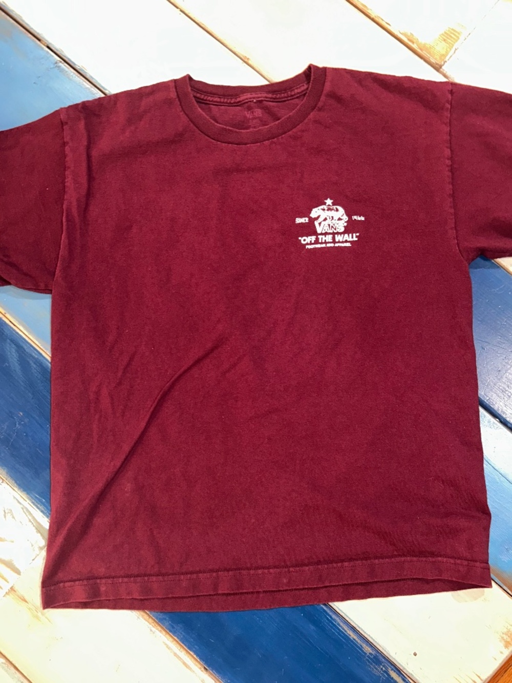 Vans Off The Wall Burgundy Graphic Tee Women’s XL
